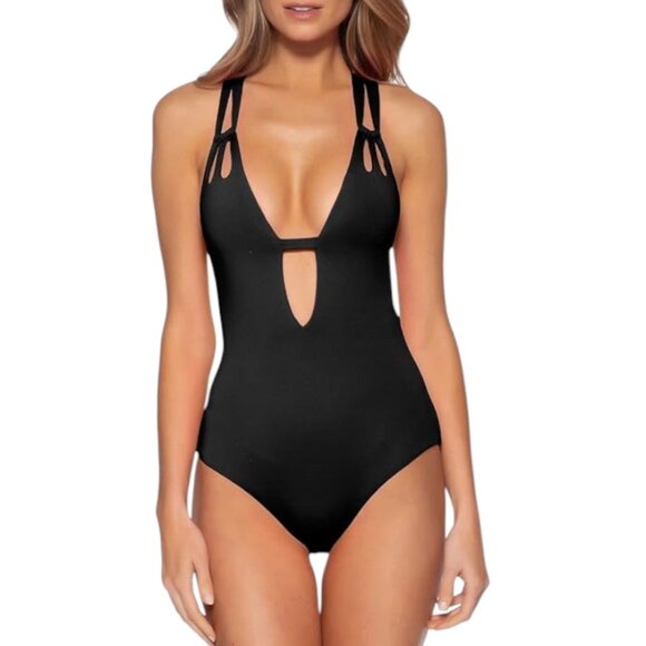BECCA Other - BECCA  Black  Skylar Loop Plunge One-Piece Size Small
